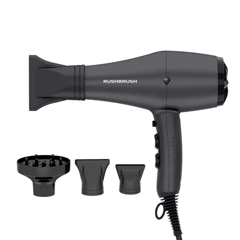 Rush Brush Hair Dryer, 3000-Watt, Black - D3K Black